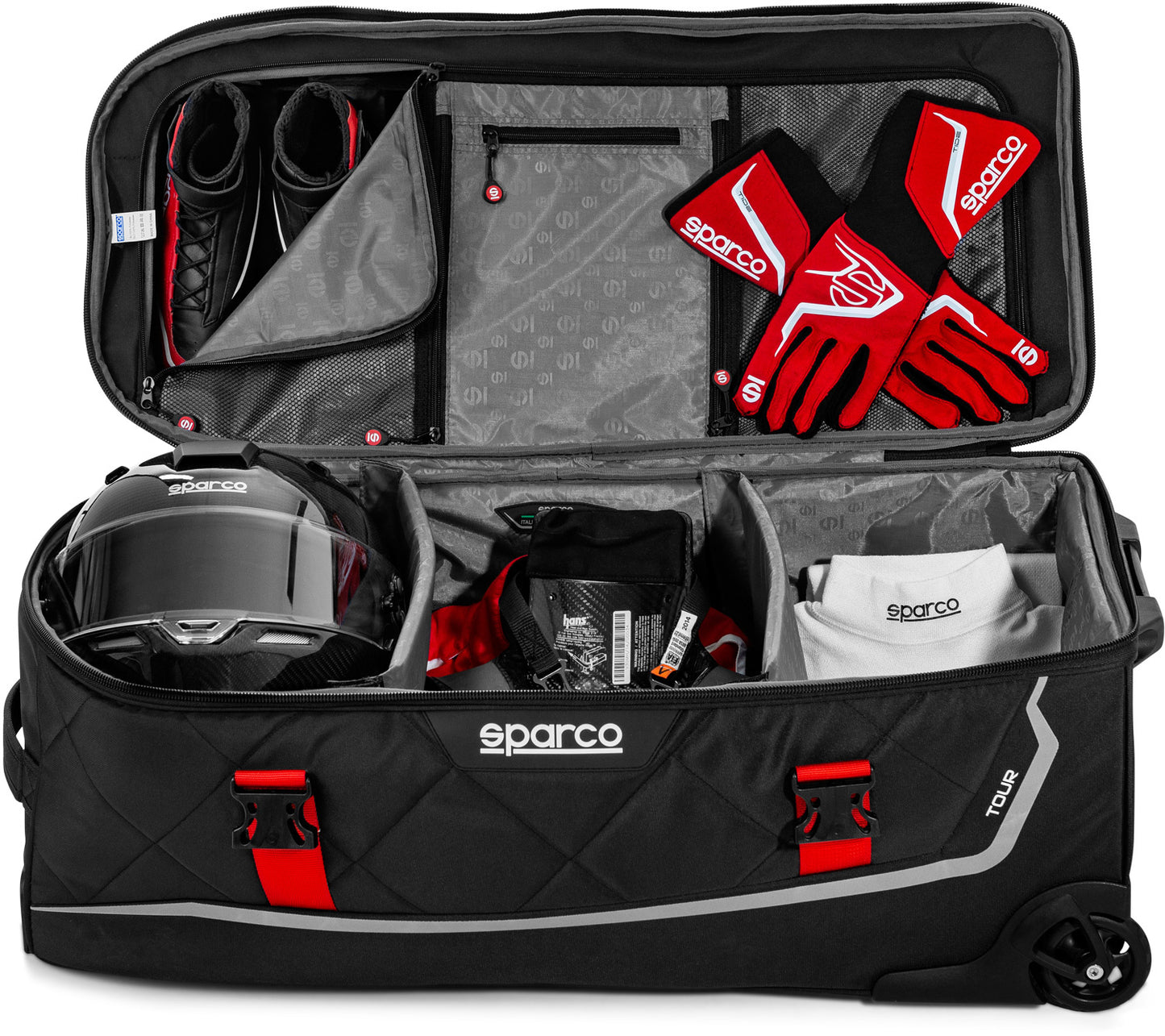 Sparco Reisetasche groß - schwarz/rot