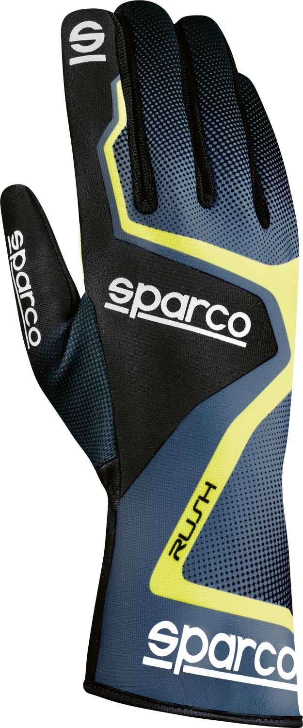 Sparco Rush Karthandschuhe Grau / Fluoreszierendes Gelb