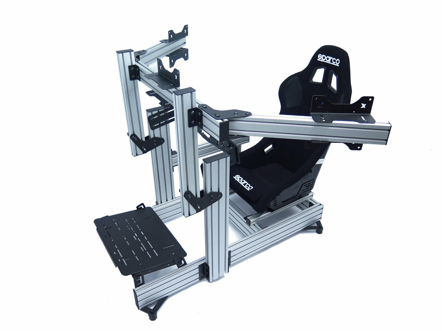 SimXPro® Integriertes Dreifach-Bildschirm-Setup, schwer, VESA 100-200, Schwarz