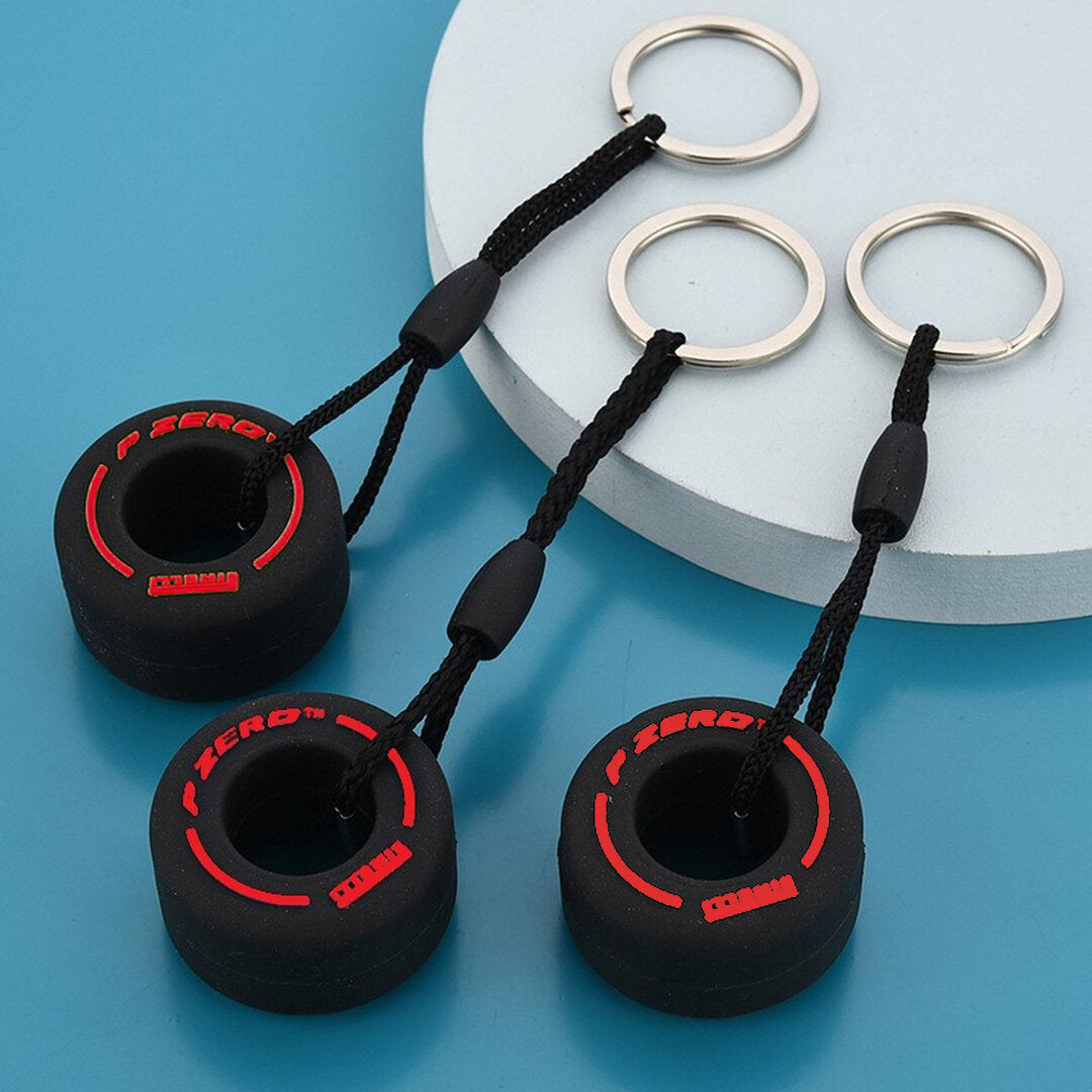 Formel 1 Schlüsselanhänger 3er Set weich | Rot | Pirelli | P-Zero | Schlüsselanhänger | F1