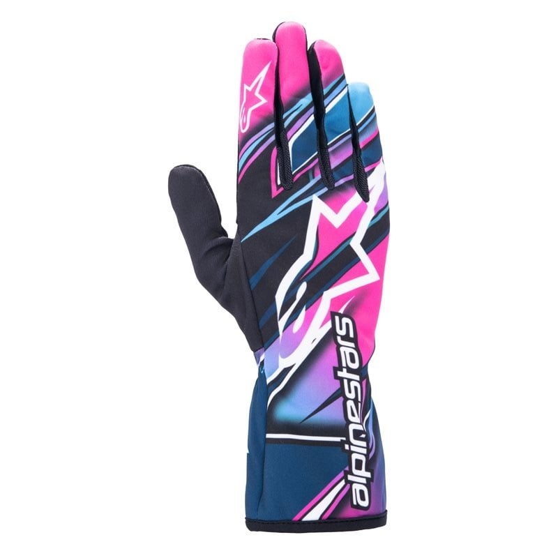 Alpinestars Tech 1-K V2 Competition Handschuhe Pink/Cyan/Weiß