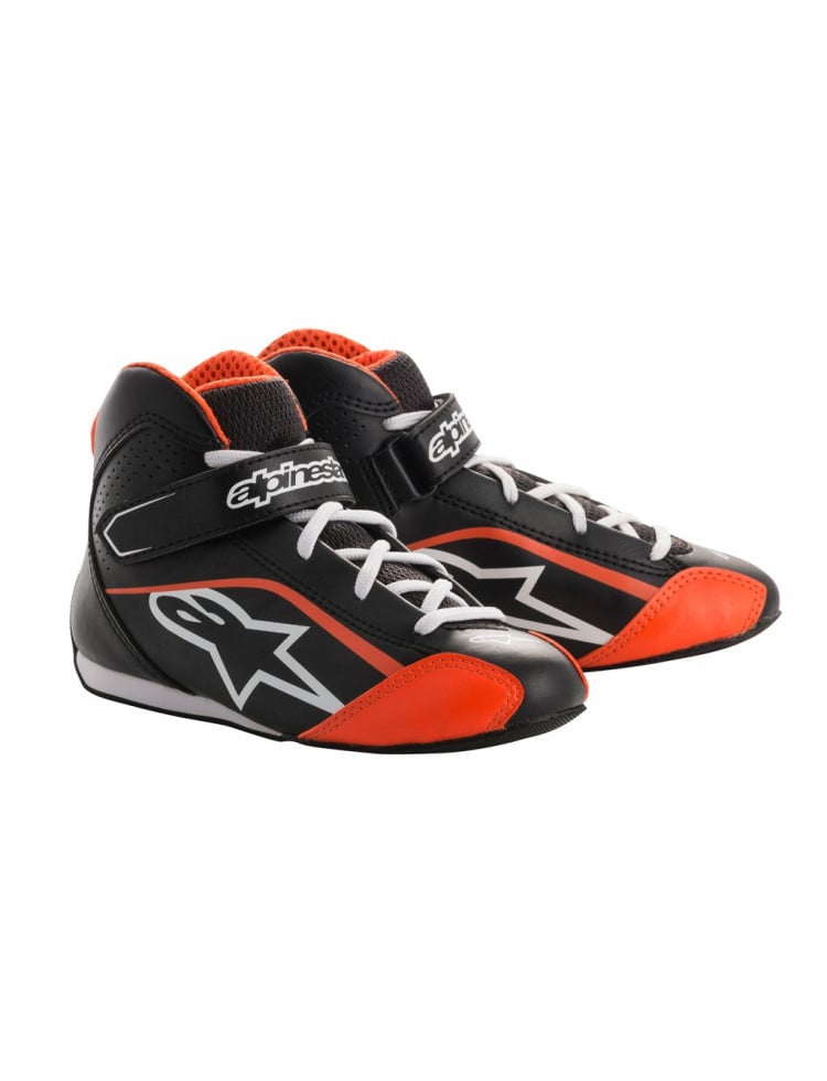 Alpinestars Tech-1 K S (Kinder-Kartschuhe) SCHWARZ/WEISS/NEU ORANGE