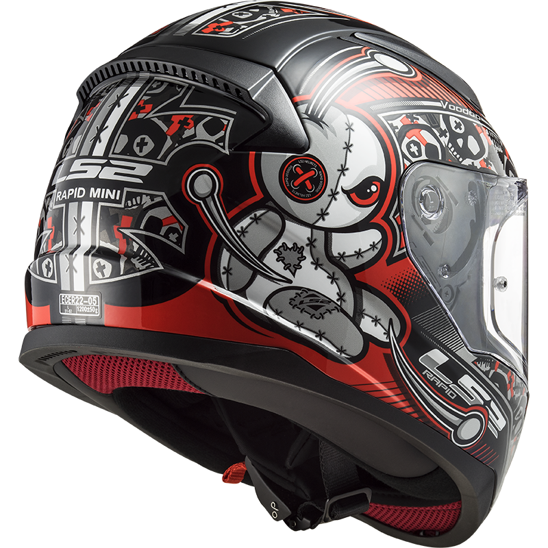 LS2 FF353 Rapid mini Kinderhelm Voodoo schwarz/rot