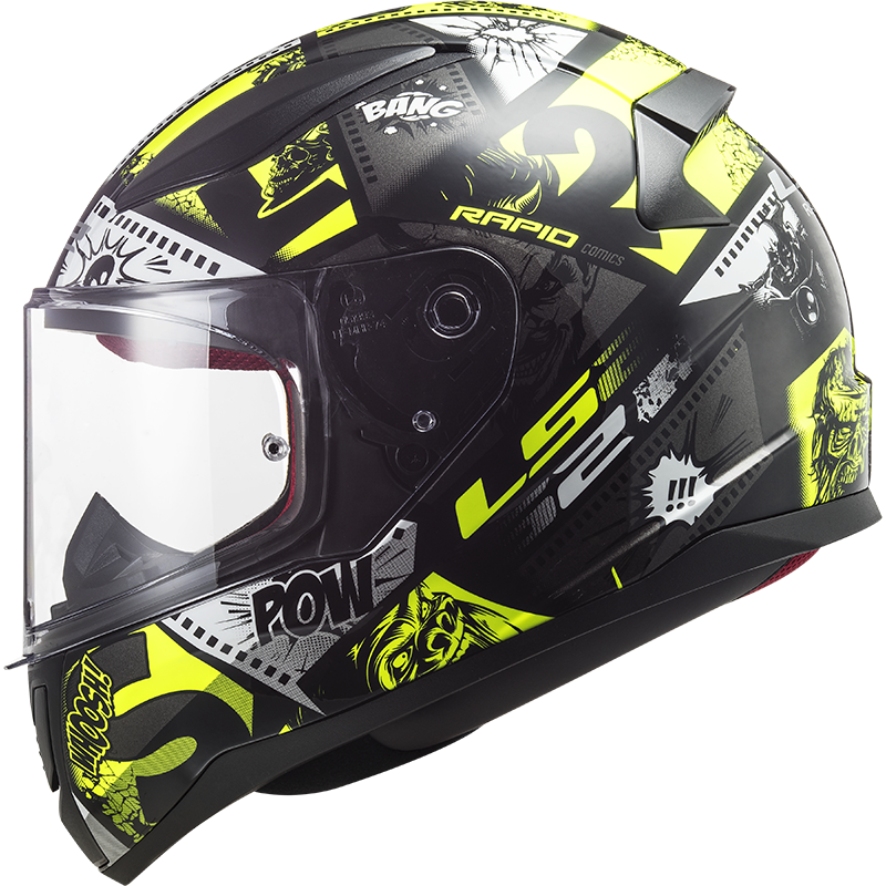 LS2 FF353 Rapid mini Kinderhelm Vignette schwarz/fluoreszierend gelb