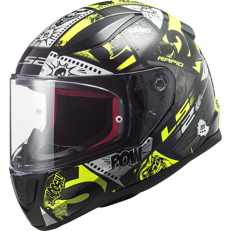 LS2 FF353 Rapid mini Kinderhelm Vignette schwarz/fluoreszierend gelb
