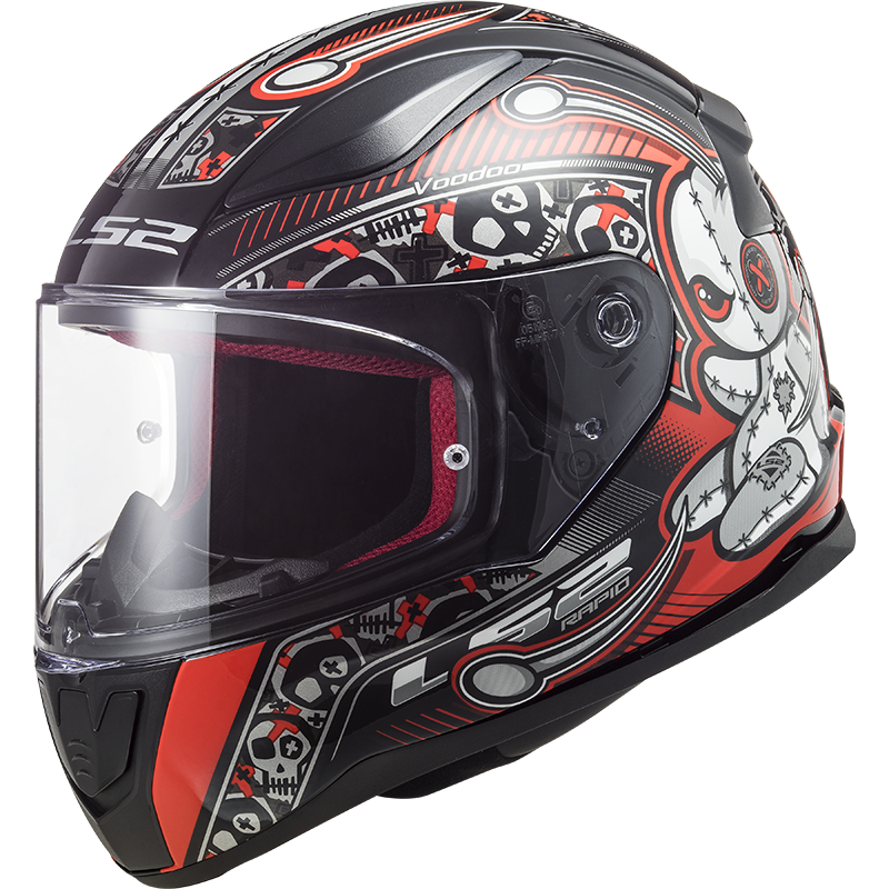LS2 FF353 Rapid mini Kinderhelm Voodoo schwarz/rot