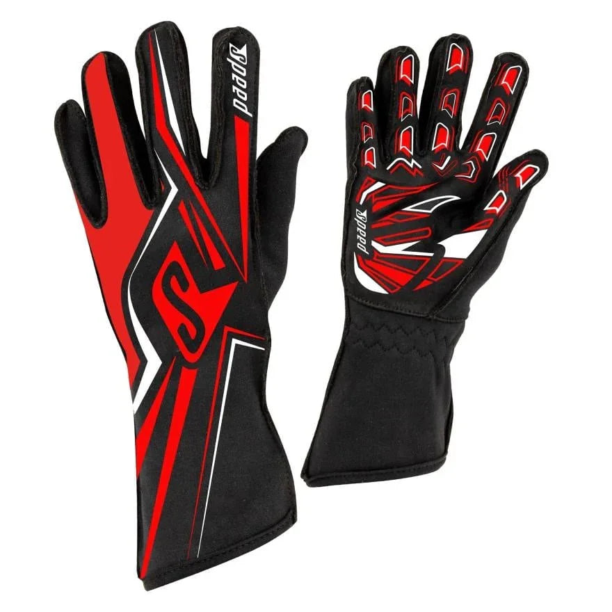 Speed Gloves Melbourne 2.0 schwarz/rot – Karthandschuhe für optimalen Grip und Komfort – KartKings