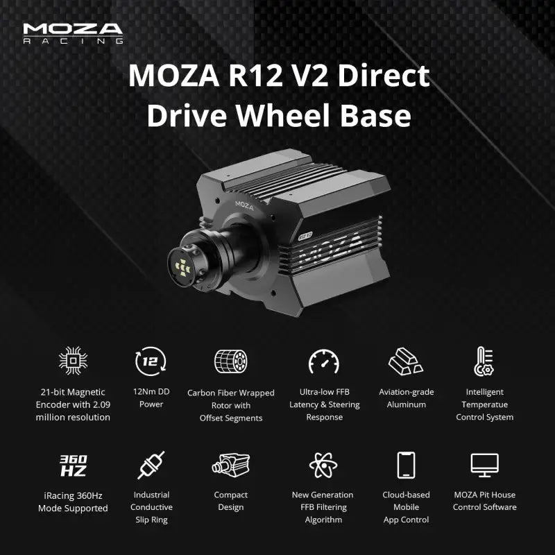 Moza Racing R12 Direct Drive Wheel Base - V2