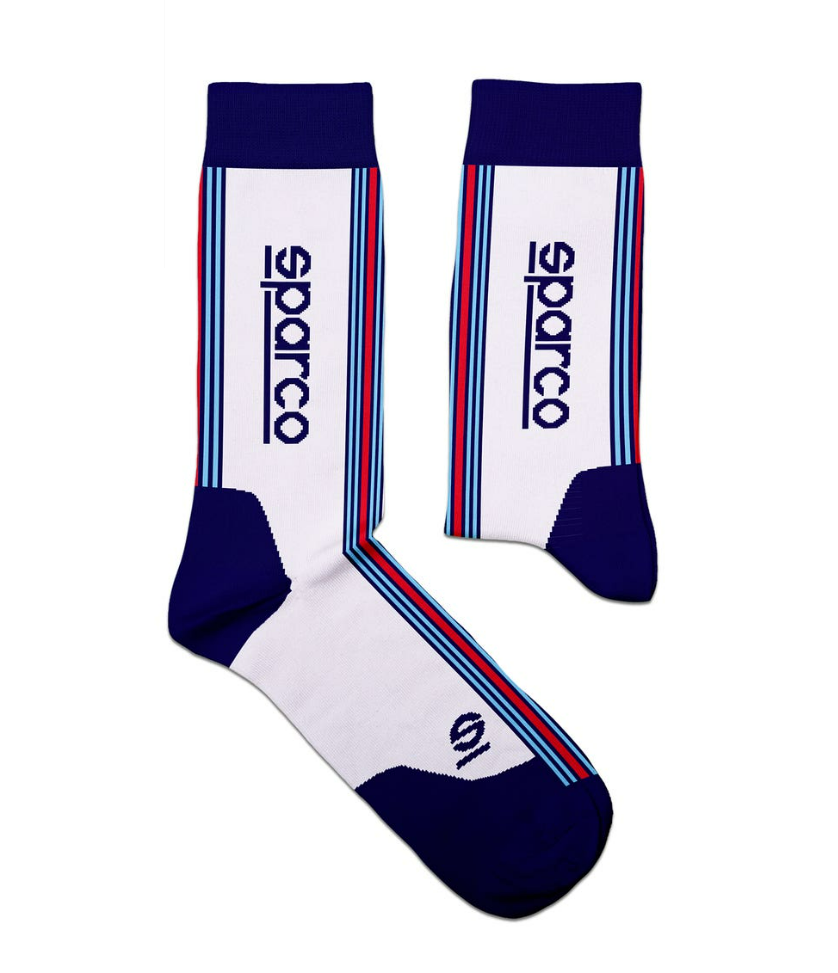 Sparco Martini Iconic Design hohe Socken weiß/blau/rot