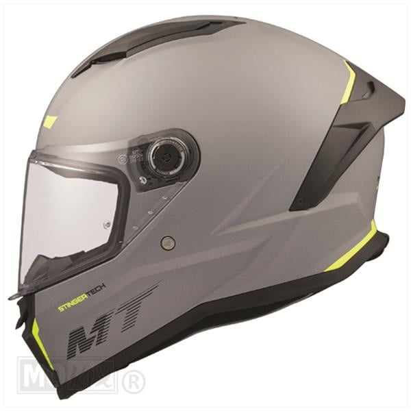 MT Helmets Stinger 2 mattgrau / fluoreszierend gelb
