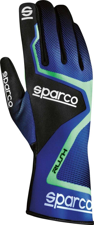 Sparco Rush kart handschoenen blauw/groen - KartKings