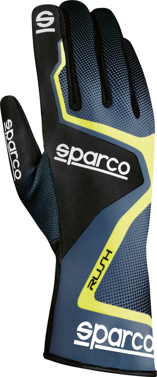Sparco Rush Karthandschuhe Grau / Fluoreszierendes Gelb