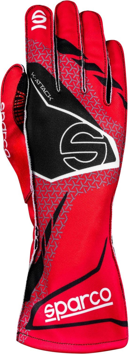 Sparco K-Attack Karthandschuhe Rot/Schwarz