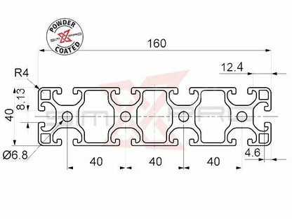 SimXPro 40x160 Profile Black - KartKings