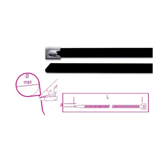 Beta Kabelbinder Edelstahl 100 Stück (für automatische Zangen)