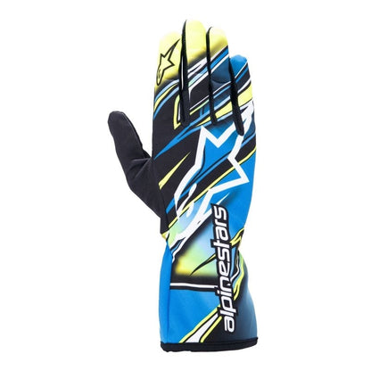 Alpinestars Tech 1-K V2 Competition Handschuhe Fluoreszierend gelb/blau/weiß
