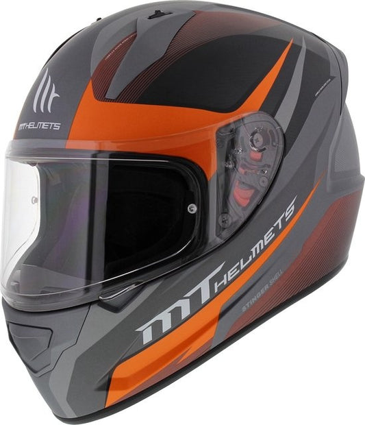 MT Helmets Stinger divided gunmetal fluor orange