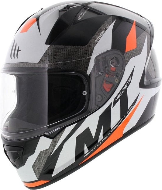MT Helmets Stinger Brave Schwarz/Fluoreszierendes Orange