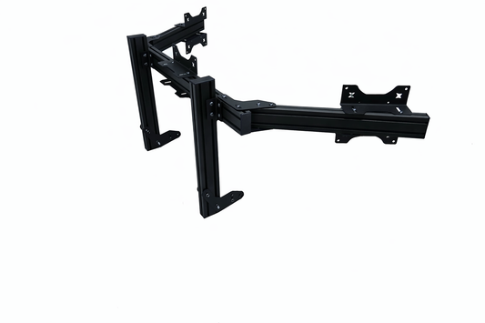 SimXPro Integriertes Dreifach-Bildschirm-Setup (schwer) – VESA 100/200 – Schwarz