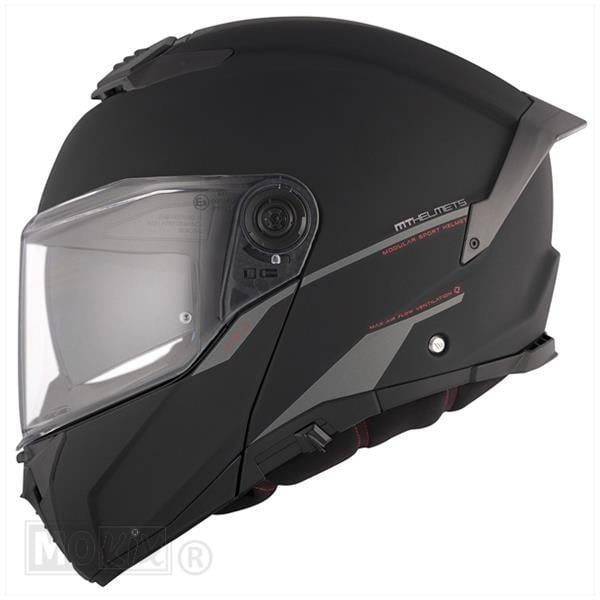 MT Helmets Systemhelm mattschwarz