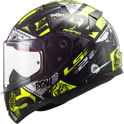 LS2 FF353 Rapid mini Kinderhelm Vignette schwarz/fluoreszierend gelb