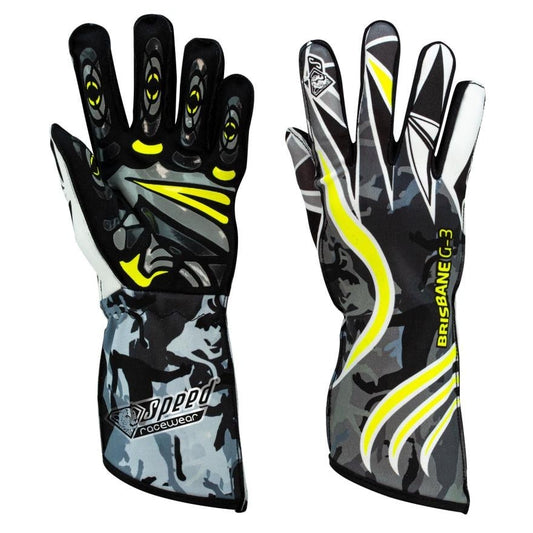 Speed-Handschuhe Brisbane G-3 Schwarz/Fluoreszierend Gelb
