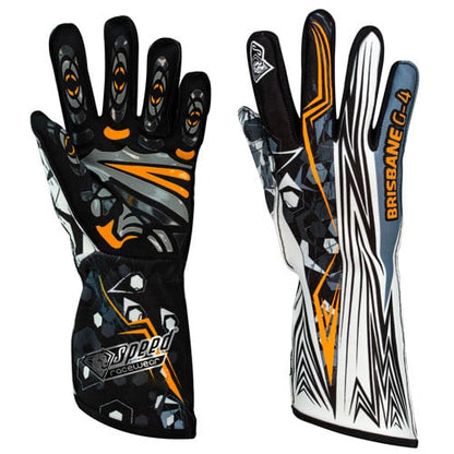 Speed-Handschuhe Brisbane G-4 Schwarz/Fluoreszierendes Orange