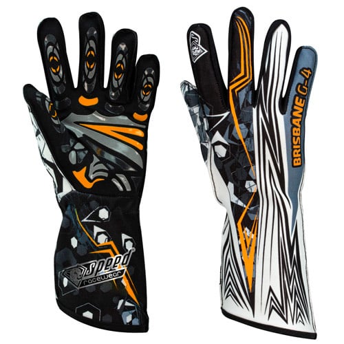 Speed-Handschuhe Brisbane G-4 Schwarz/Fluoreszierendes Orange