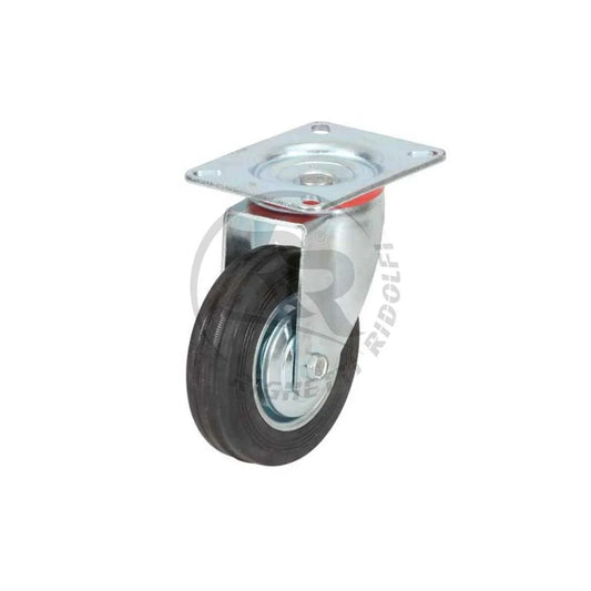 RR rubber wiel compleet voor kartbok 100 mm met plaat - KartKings