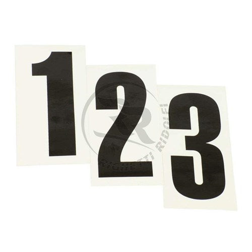 RR startnummer transparant zwart no. 4