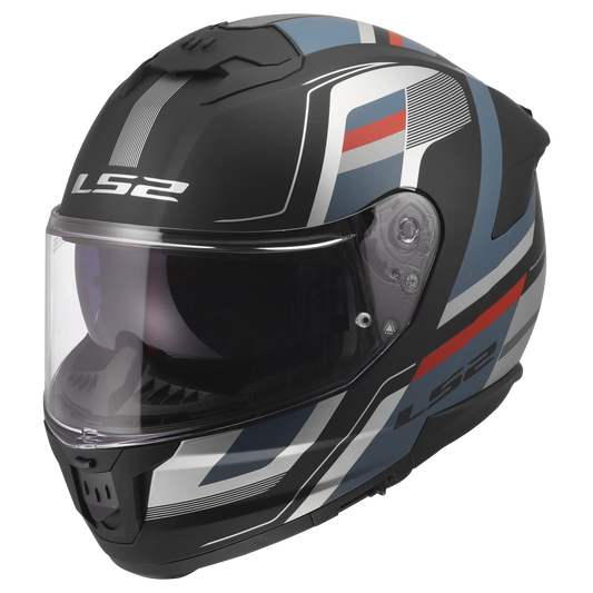 LS2 FF808 Stream II Vintage matt zwart/blauw - KartKings