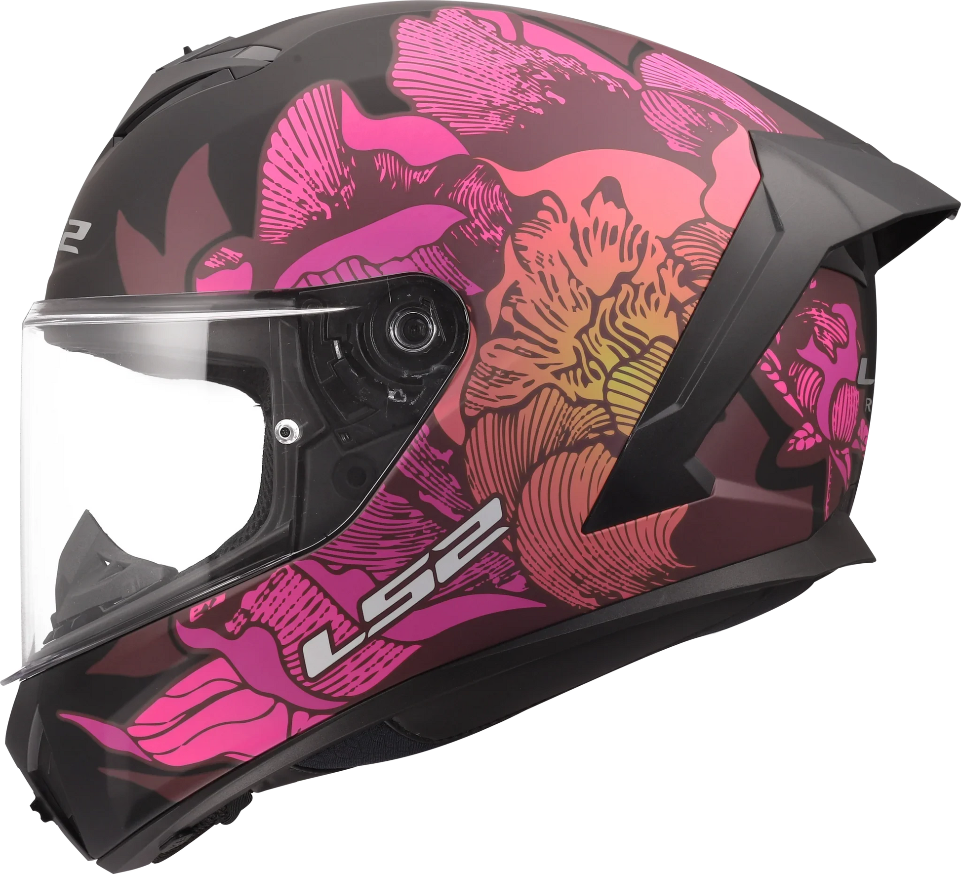 LS2 FF820 Rapid III poppies zwart/roze - KartKings