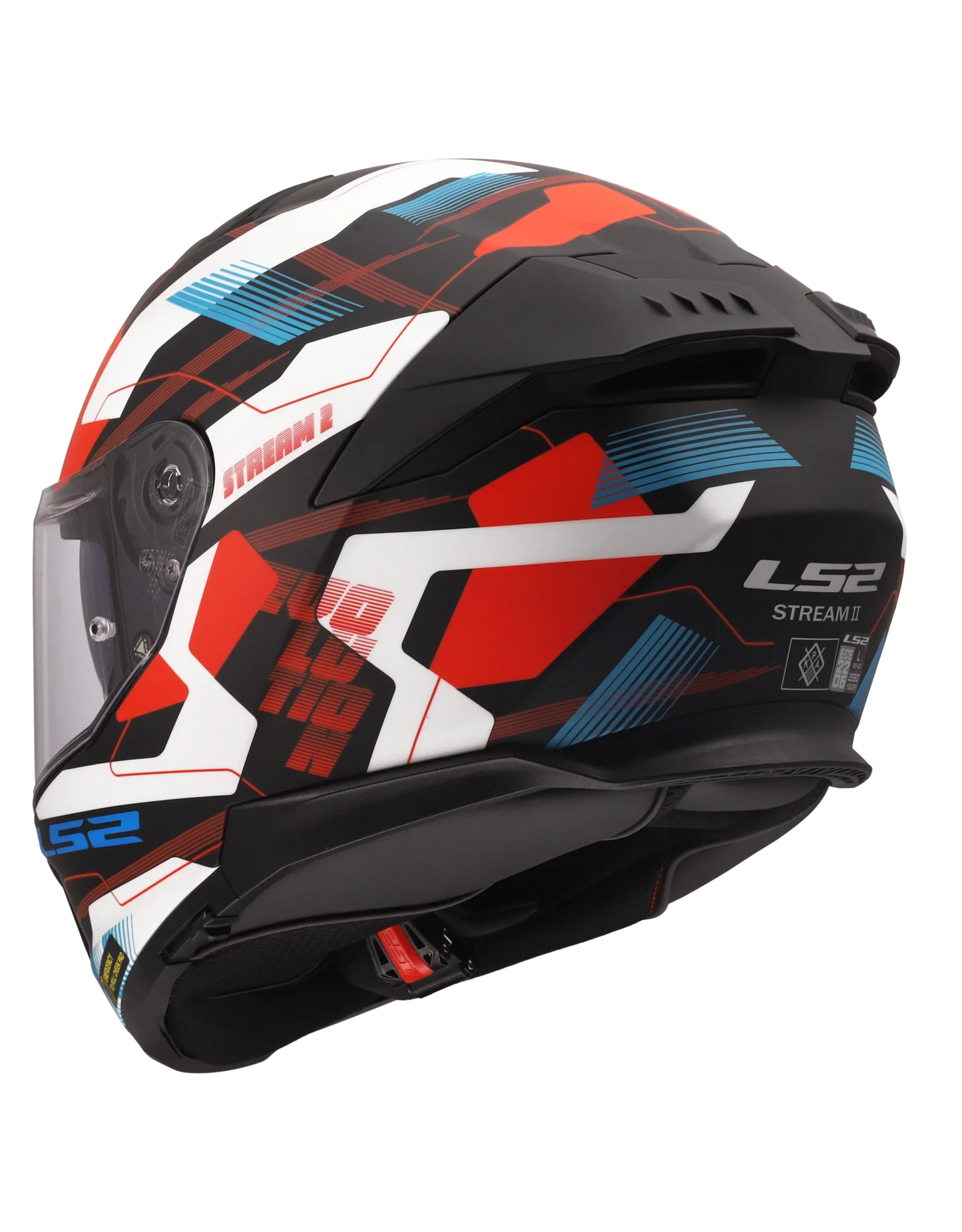 LS2 FF808 Stream II Mika wit/blauw/rood - KartKings