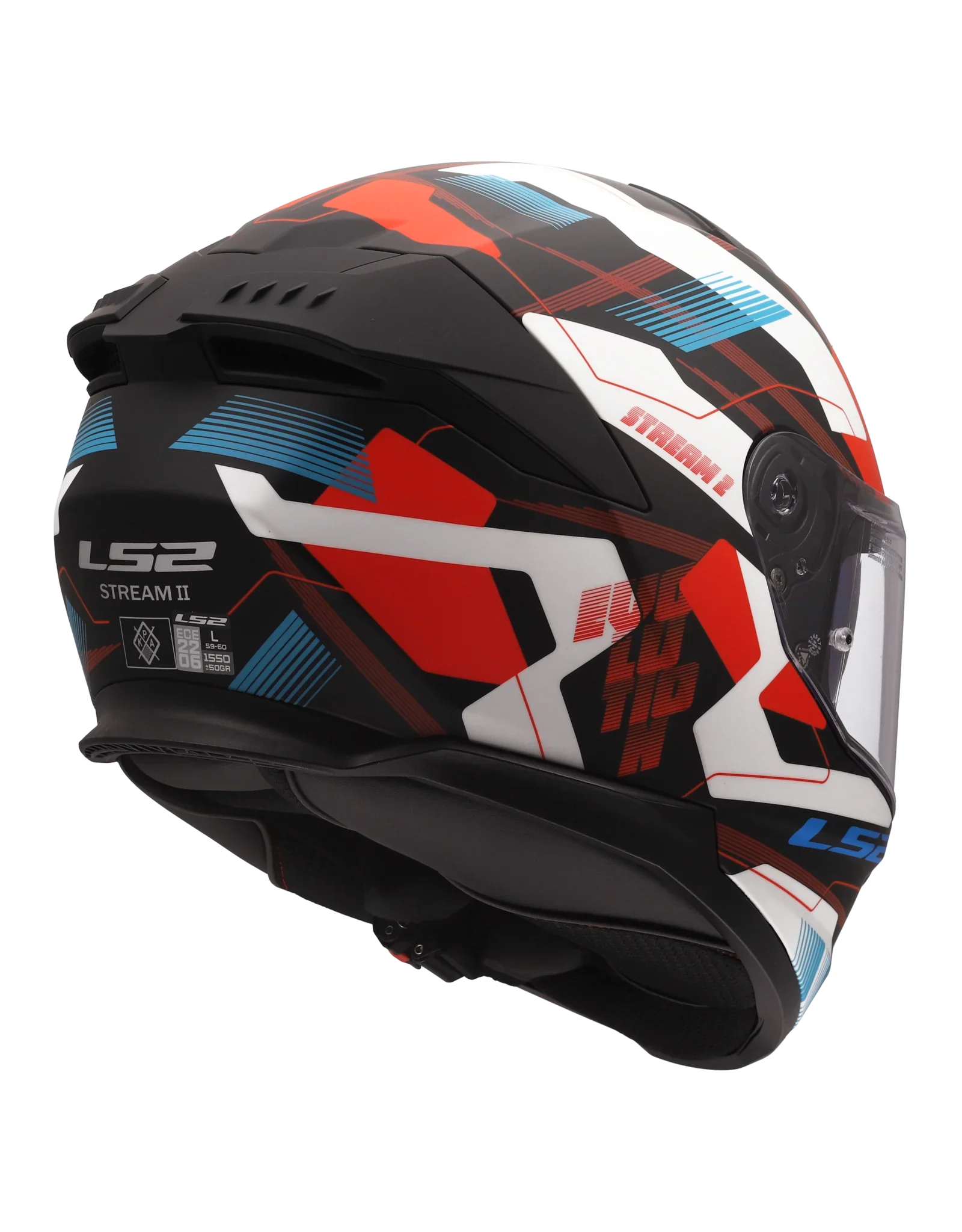 LS2 FF808 Stream II Mika wit/blauw/rood - KartKings