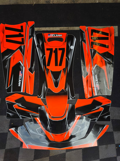 Aufkleberset KG Design schwarz/fluoreszierend orange