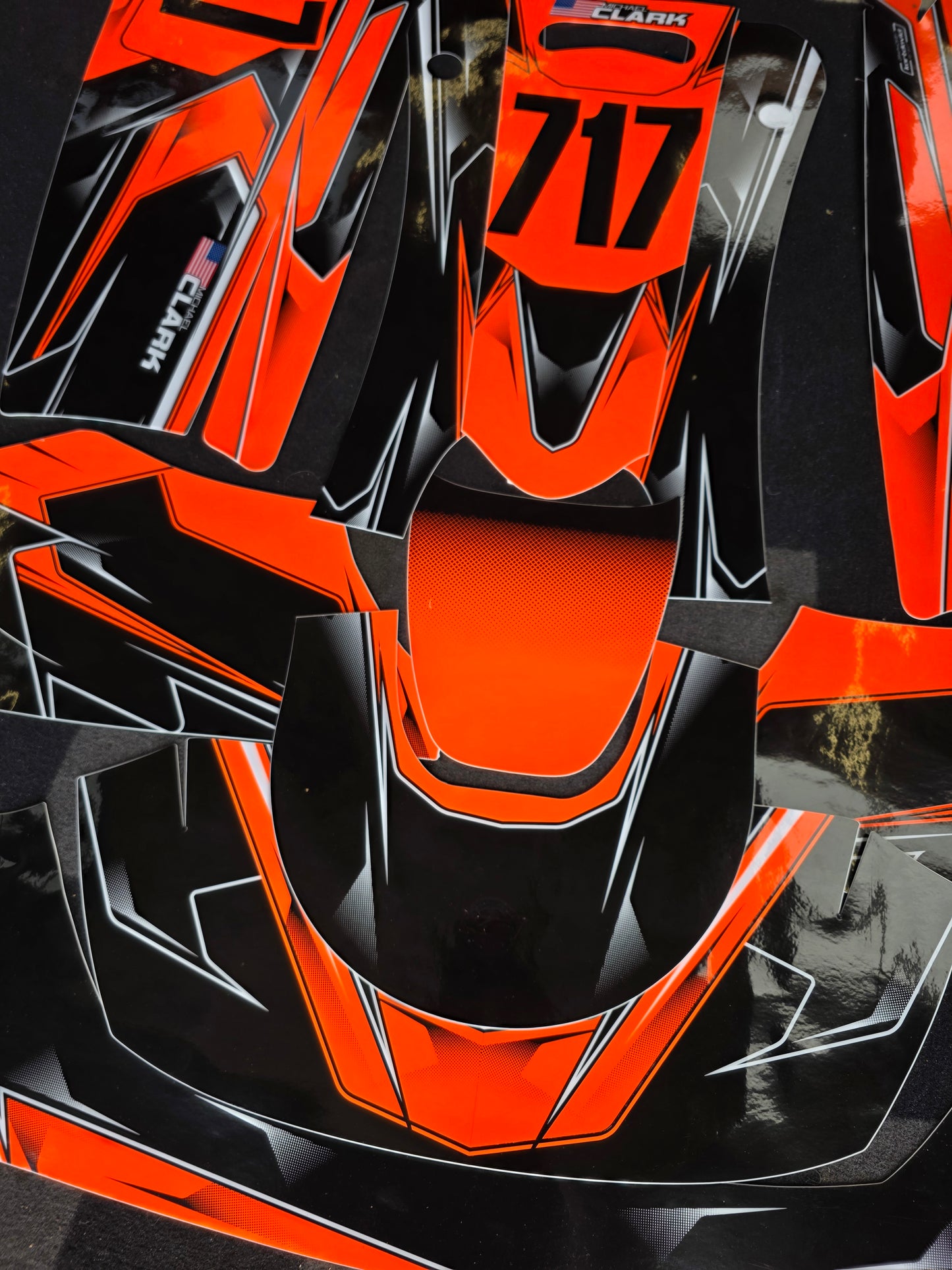 Aufkleberset KG Design schwarz/fluoreszierend orange