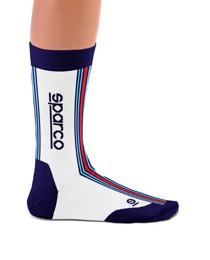 Sparco Martini Iconic Design hohe Socken weiß/blau/rot