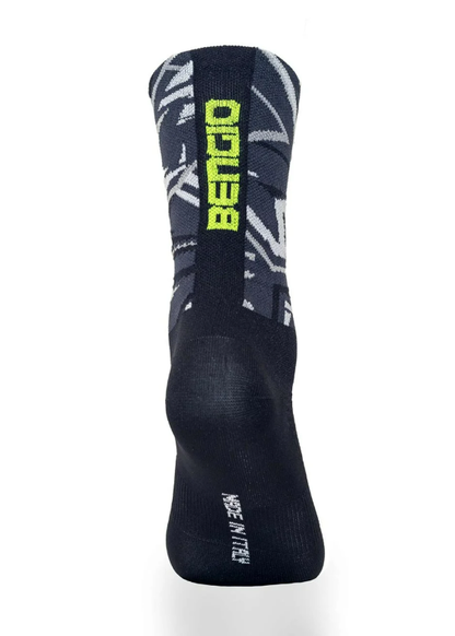 Bengio Kartsocken K-Sommer Schwarz/Leuchtgelb