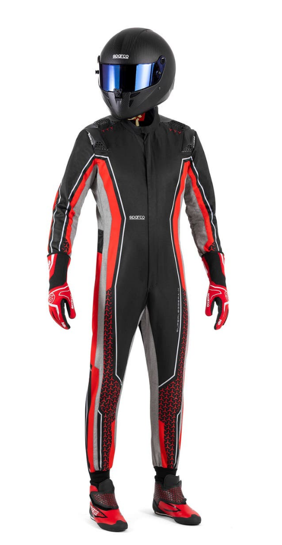 Sparco Superleggera Kartoverall FIA 8877-2022 schwarz/rot