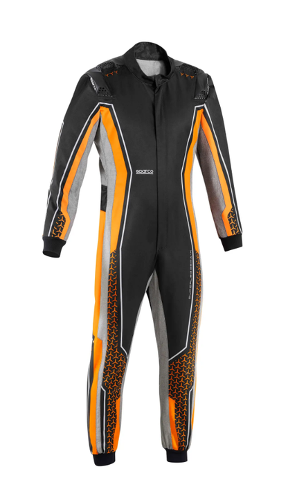Sparco Superleggera Kartoverall FIA 8877-2022 - Schwarz / Fluoreszierendes Orange