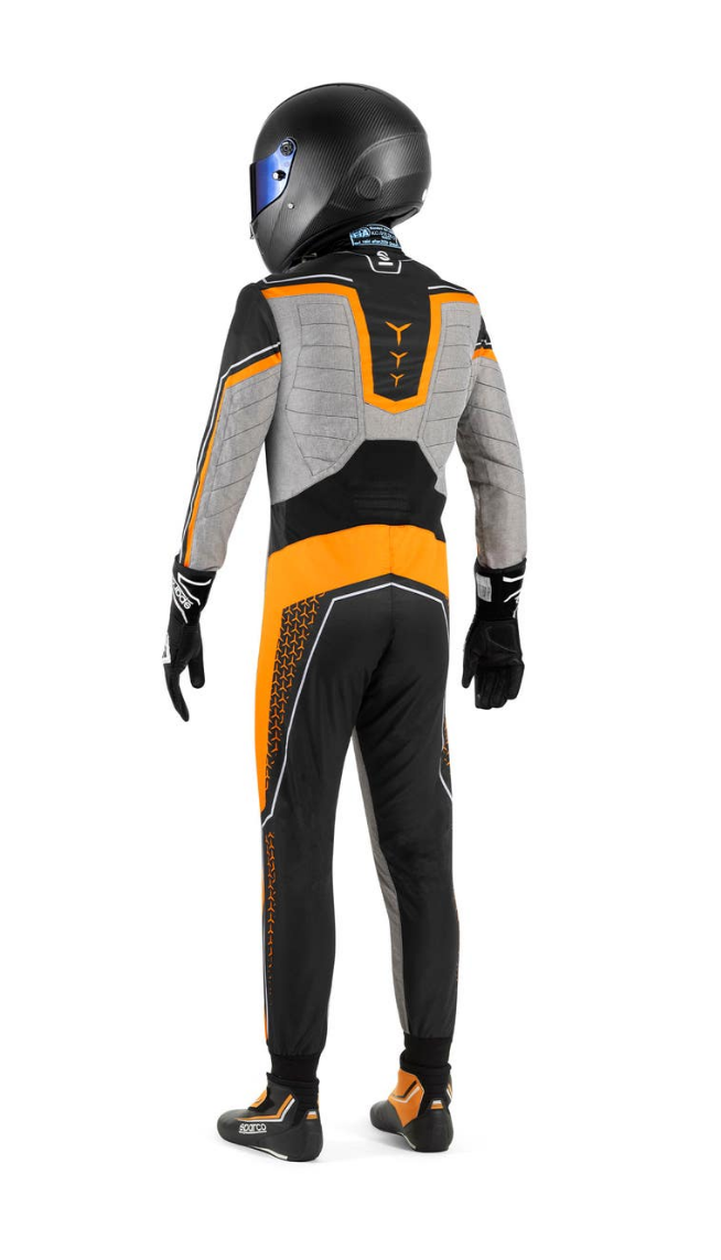 Sparco Superleggera Kartoverall FIA 8877-2022 - Schwarz / Fluoreszierendes Orange