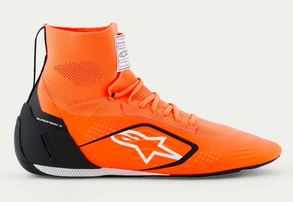 Alpinestars Supertech K FIA kartschoenen fluor oranje / zwart - KartKings