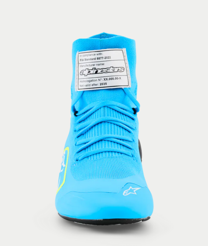 Alpinestars Supertech K Fia kartschoenen Licht Blauw / Fluor Geel