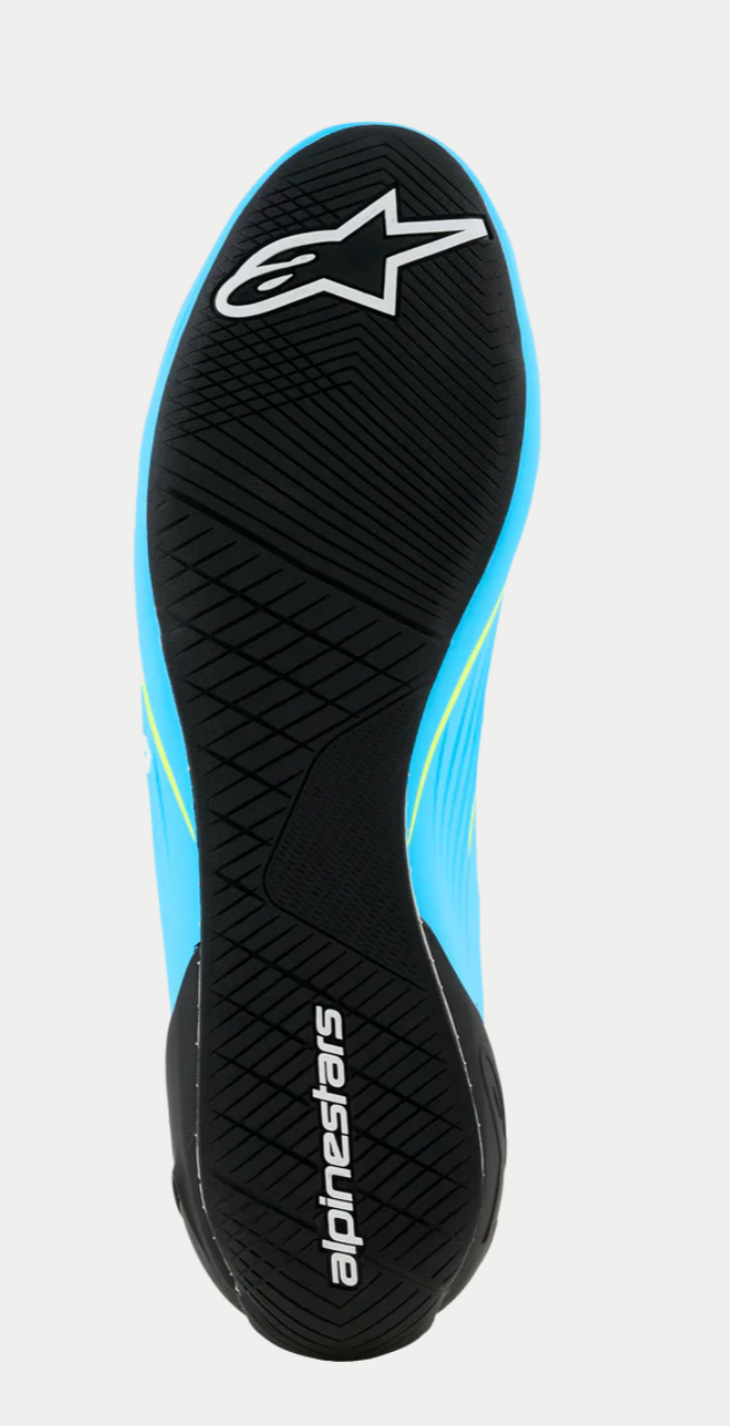 Alpinestars Supertech K FIA Kartschuhe Hellblau / Fluoreszierendes Gelb