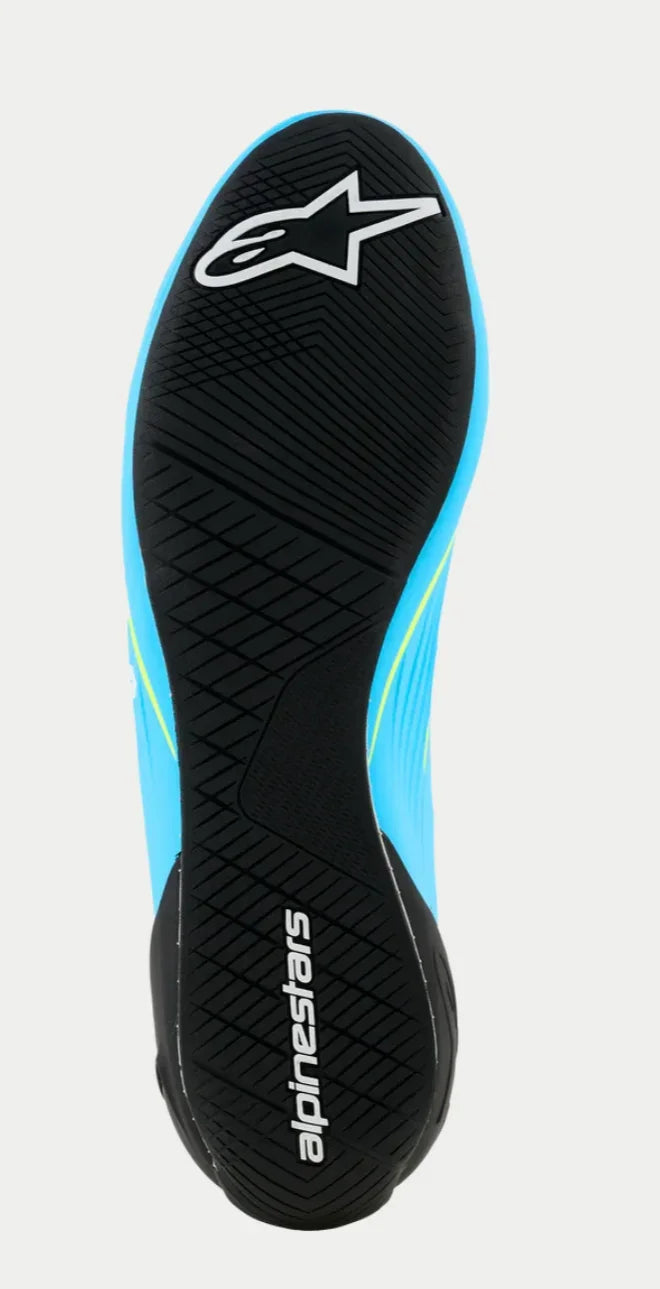Alpinestars Supertech K FIA kartschoenen Licht Blauw / Fluor Geel - KartKings