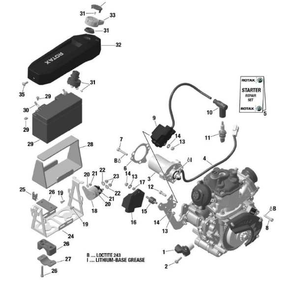 Rotax Max start schakelaar EVO type 1