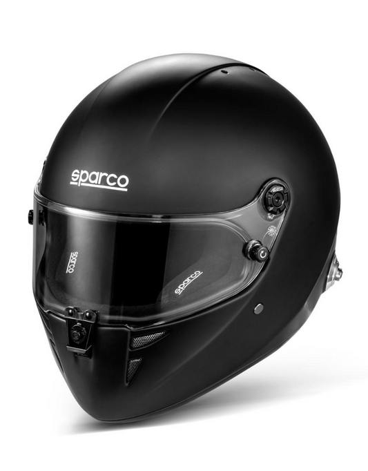 Sparco Stealth FIA 8878-2024 helm mat zwart hans clips