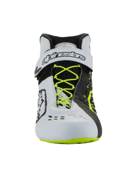 Alpinestars KX V3 FIA-zugelassene Kartschuhe Schwarz/Weiß/Fluoreszierendes Gelb