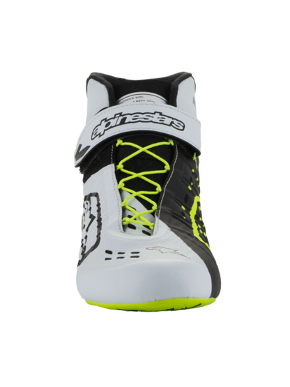 Alpinestars KX V3 FIA-zugelassene Kartschuhe Schwarz/Weiß/Fluoreszierendes Gelb