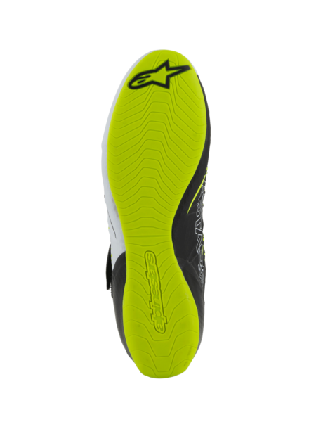 Alpinestars KX V3 FIA-zugelassene Kartschuhe Schwarz/Weiß/Fluoreszierendes Gelb